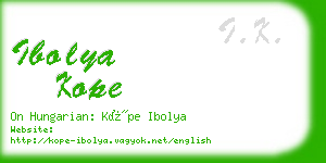 ibolya kope business card